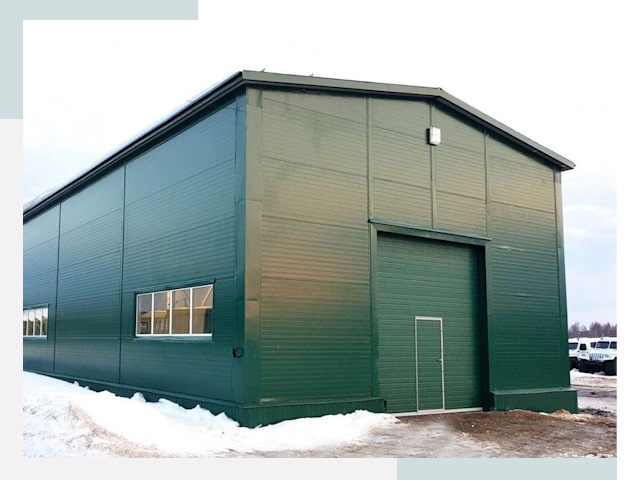 Двускатные ангары в Южном-Сахалинске