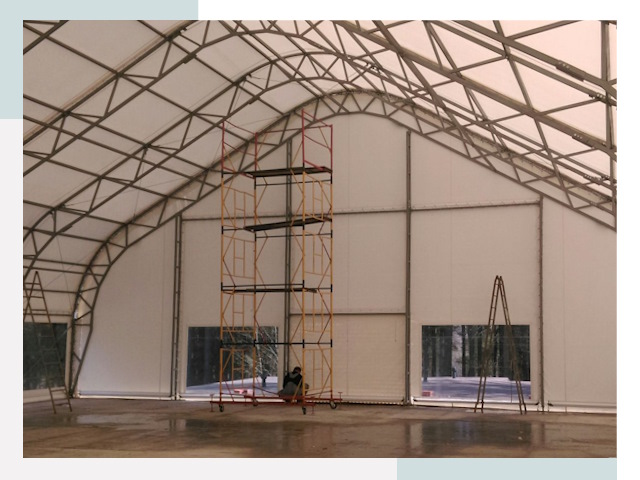 Шатровые ангары в Южном-Сахалинске