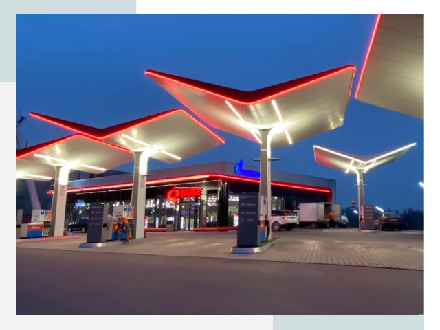 Навесы для АЗС в Южном-Сахалинске