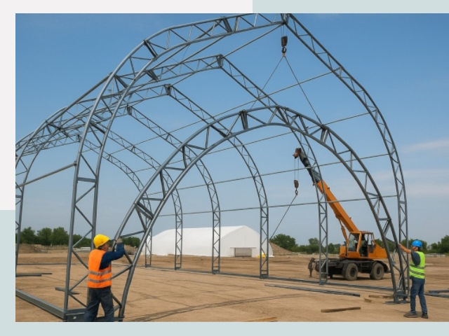 Монтаж ангаров в Южном-Сахалинске от 620 руб. - Надежно и быстро